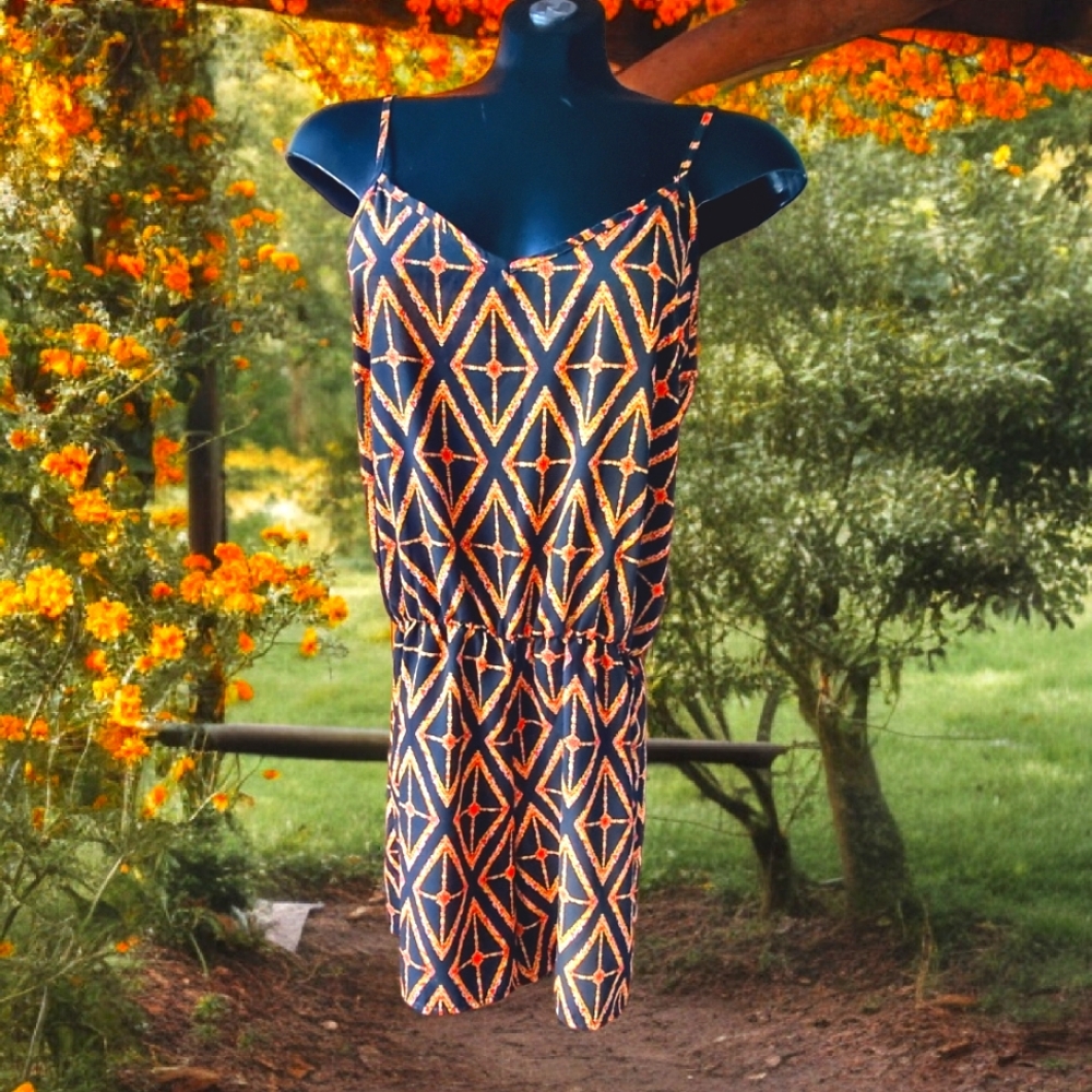 Orange Creek ~ Abstract Lightweight Romper